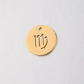 15mm gold stainless steel Virgo zodiac coin pendant with mirror finish for DIY jewelry - Virgo (Gold 6)