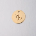 15mm golden stainless steel Capricorn zodiac charm pendant for DIY jewelry making - Capricorn (Gold 10)