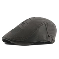Dark grey summer flat cap with breathable mesh panels and classic letter embroidery - Adjustable / Army Green