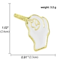 White and gold enamel middle finger gesture brooch badge measuring 2.3cm by 2.6cm - White Middle Finger Gesture (A00164)