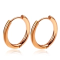 Minimalist round hoop earrings for men in polished rose gold stainless steel - 8mm / Rose Gold