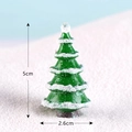 Mini albero di Natale verde con brillantini effetto neve, modello da 5cm - Albero di Natale n. 2 (5x2.6cm)