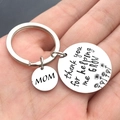 Porte-clés de fête des mères en acier inoxydable avec gravure Thank You for Helping Me Grow - K629-MOM / Plaque Ronde 25mm