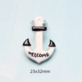 Marine anchor resin accessory with WELCOME text, 23x32mm DIY decoration for phone cases - Anchor