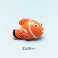 Detailed view of orange clownfish resin accessory for DIY crafts sized 21x28mm - Small Clownfish