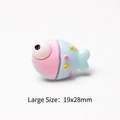 Pink and blue cartoon fish resin accessory for DIY crafts, measuring 19x28mm - Large Bubble Fish / 19x28mm