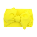 Yellow baby headband with large bow detail in textured bubble knit fabric - Yellow