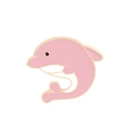 Pink dolphin enamel pin with gold plating finish, cute marine animal badge for clothing - Pink Dolphin Style (C1583-2)
