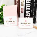 Pink heart greeting card with Sending You My Heart gold foil text on white cardstock - 06 Sending You My Heart