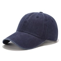 Classic washed cotton baseball cap in navy blue with vintage distressed finish - Adjustable / Washed Navy
