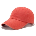 Classic washed cotton baseball cap in vintage orange featuring a curved brim and soft crown - Adjustable / Washed Orange