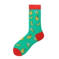 Chaussettes de skate vertes à motifs bananes jaunes avec finitions rouges - Motif Banane Vert