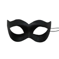 Elegant black PVC half-face masquerade party mask with textured mesh pattern and elastic strap - Small Beauty Mask