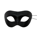 Elegant black half-face PVC masquerade mask with textured finish for Halloween party - Zorro Mask