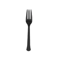 Elegante tenedor de plástico negro para decoración de fiesta de cumpleaños en negro y oro - Tenedor de Plástico Negro