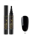 3-in-1 black glitter nail gel polish pen 5ml with color card sample for nail art - Q-01 Black