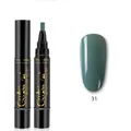 Deep emerald green 3-in-1 nail gel polish pen in shade 31 for UV LED professional manicure - Q-31 Ink Green