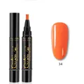 3-in-1 orange glitter nail gel polish pen in shade 34 with 5ml capacity - Q-34 Orange Yellow