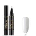 3-in-1 UV/LED glitter gel nail polish pen in shade 02 white with professional brush tip - Q-02 White