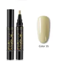 3-in-1 nail gel polish pen in light yellow shade 35 with professional glitter finish - Q-35 Beige