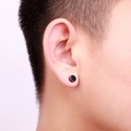 Minimalist black magnetic ear clip for men made of durable black titanium steel - 6mm / Black