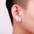 Silver non-pierced magnetic stud earring for men made of polished stainless steel - 8mm / Steel
