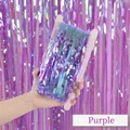 Cortina de flecos morada iridiscente para decoración de fiestas y fondos de cumpleaños - Morado