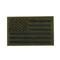 Tactical US flag IR morale patch in olive green and black for military gear customization - Army Green (Left)