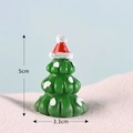 Green resin Christmas tree figurine with red hat, size 5cm x 3.3cm for DIY decor - Purple Style 13 Christmas Tree
