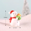 Miniature snowman figurine with red hat and gifts for Christmas DIY micro landscape - Gift Giving Snowman No. 7