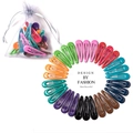 Set of colorful snap hair clips in candy colors arranged with a white organza gift bag - Dark Color (30 Pieces)