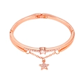 Rose gold five-point star bracelet with sparkling crystals and elegant metal chain - Rose Gold Star Pendant Style (4481)