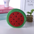 Watermelon plush coin purse with zipper and metal chain for coins or earphones - Round Watermelon