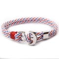 Paracord anchor bracelet in red white and blue nautical braided design for men and women - Red White Blue