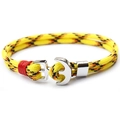 Bracciale ad ancora nautico intrecciato con paracord giallo e nero e chiusura in argento - Giallo e Nero