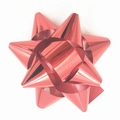 Mini metallic red star bow for gift packaging decoration on a clean white background - Red