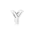 Polished silver alloy letter Y charm bead for DIY personalized bracelets and jewelry - Letter Y / Silver