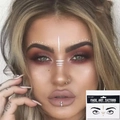 Gezichtstattoos met witte geometrische patronen voor voorhoofd en oogmake-up decor - LT04 Geometrische Witte Lijnen
