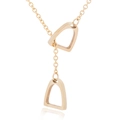 Minimalistische 18K Gold Hufeisen Halskette mit U-förmigem Y-Ketten Design - Gold