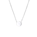 Collana minimalista in acciaio inossidabile argento con ciondolo a disco tondo e catena - Color Acciaio