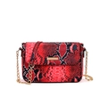 Crossbody bag in red and black snakeskin print with elegant gold chain strap - Regular Fit / Red