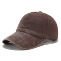 Vintage washed cotton baseball cap in dark brown with a classic curved brim design - Adjustable / Washed Coffee