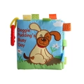 Libro sensoriale Doggie Pudding's Busy Day con etichette colorate e massaggiagengive rosso - Cane