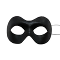 Maschera nera a metà viso con trama in seta orizzontale e laccetto elastico regolabile - Piccola Maschera di Zorro