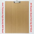 4K large wooden clipboard 60x45cm made of light yellow MDF with silver flat metal clip - 4K Wooden Board Clip - Vertical