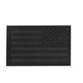Tactical black American flag IR reflective patch with embroidered laser cut finish - Solid Black (Right)