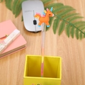 Creative neutral pen with orange unicorn topper and colorful glitter sand fill - Orange Pony