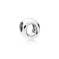 Polished silver alloy charm bead accessory for personalized DIY bracelets with glossy finish - Letter O / Silver