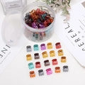 Mini mollette per capelli colorate in plastica in un contenitore trasparente - Stile Geometrico(8#)