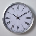 Orologio da parete da 12 pollici in acciaio inox con numeri romani e cornice argento - 12 Pollici / Argento
